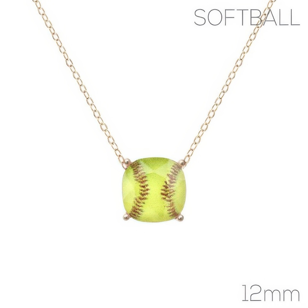 Gameday Baseball Softball Necklace 16” chain